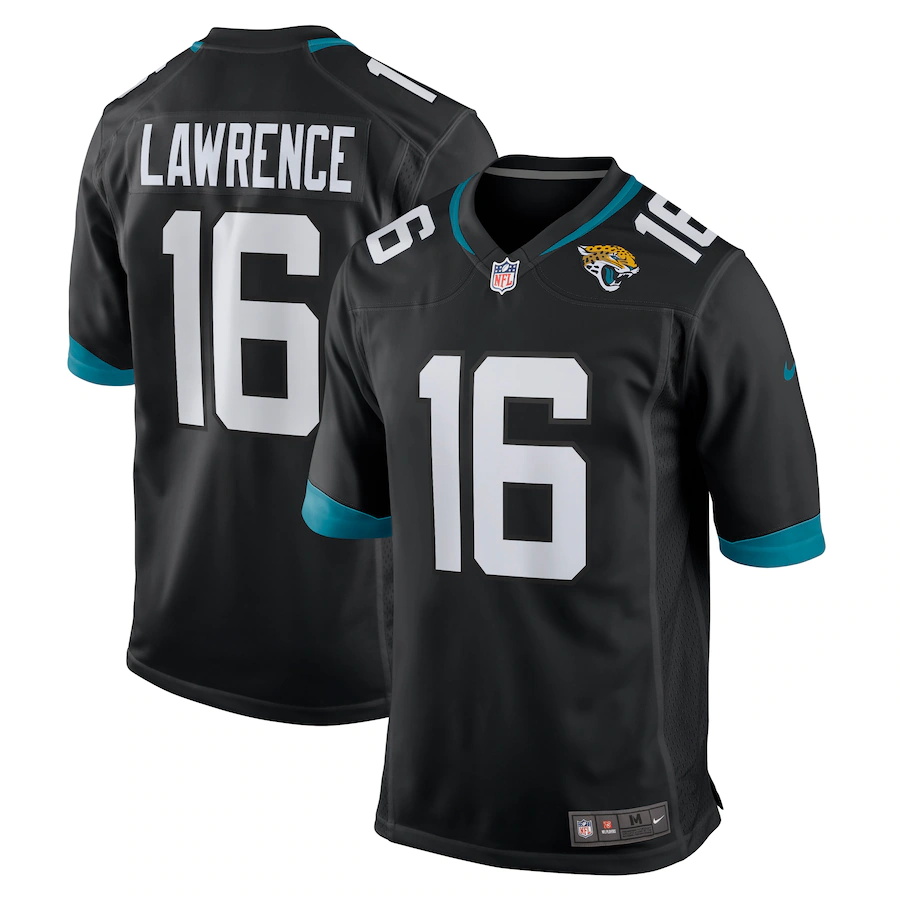 Custom Youth Jacksonville Jaguars #16 Trevor Lawrence Nike Black 2021 NFL Draft First Round Pick Alternate Game Jersey